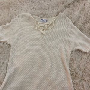Frame knit top
